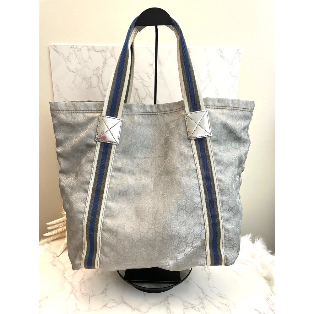 GG Monogram Web Stripe Tote Bag (Large) Pre-Owned - Picture 2 of 10
